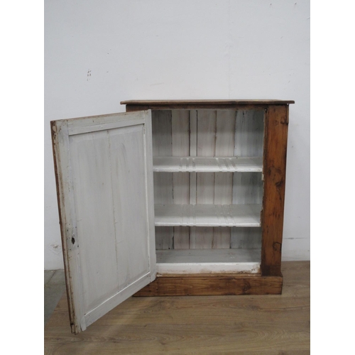 316 - A pine single door Cupboard enclosing shelves, 3ft 2in H x 2ft 6in W