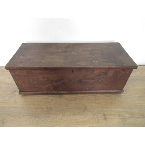 342 - An antique elm Blanket Box with hinged cover, 3ft 3in W