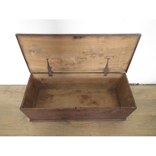 342 - An antique elm Blanket Box with hinged cover, 3ft 3in W