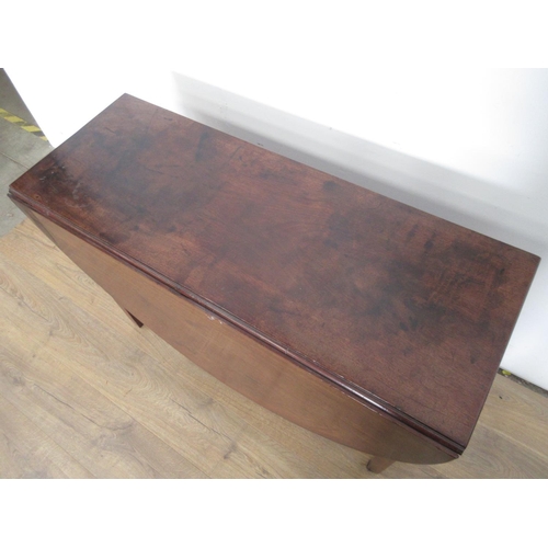 373 - A mahogany dropleaf Table with oval top on squared tapering supports, 3ft 6in