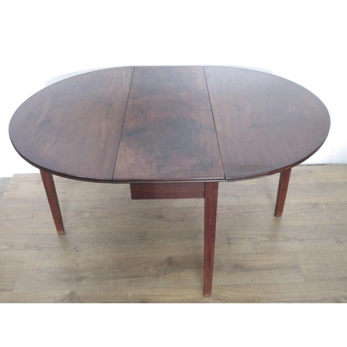 373 - A mahogany dropleaf Table with oval top on squared tapering supports, 3ft 6in