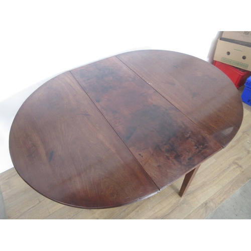 373 - A mahogany dropleaf Table with oval top on squared tapering supports, 3ft 6in