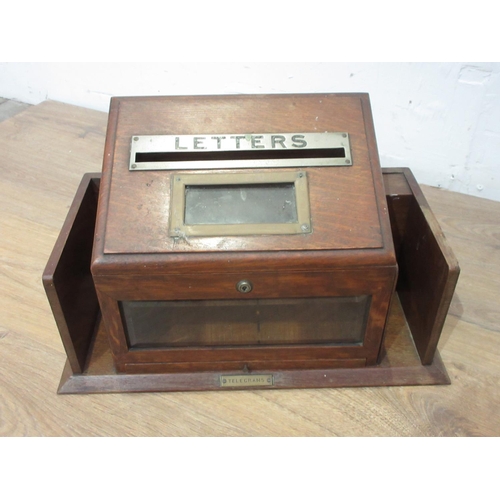 393 - An oak table top Letter Box, marked 