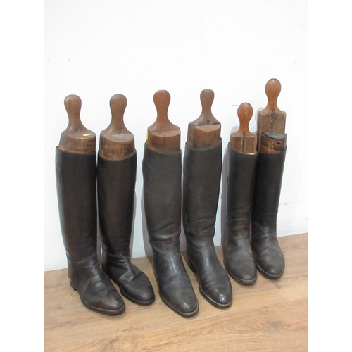 410A - Three pairs of leather Riding Boots with wooden trees, Mister Mint and other makes.