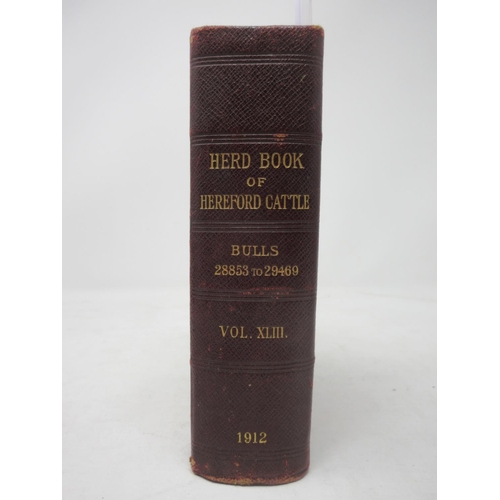 454 - Herd Book of Hereford Cattle, Bulls, 28853-29469 Vol XLIII 1912.