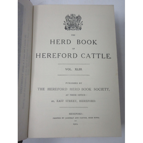 454 - Herd Book of Hereford Cattle, Bulls, 28853-29469 Vol XLIII 1912.