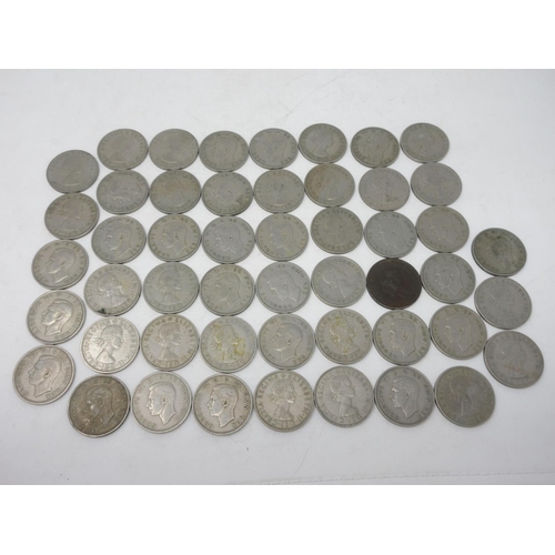 457 - Fifty half-crown Coins.