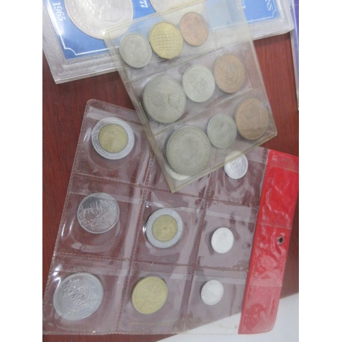 458 - A group of mostly GB Coin Sets cased in wooden box.