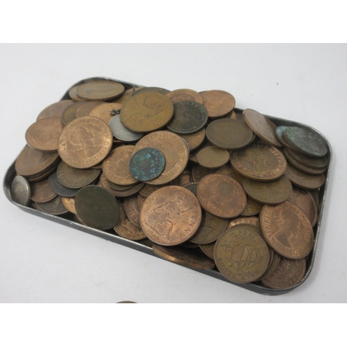 459 - A tin of pre-decimal Pennies and various Coins.