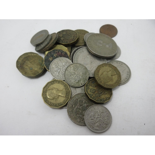 459 - A tin of pre-decimal Pennies and various Coins.