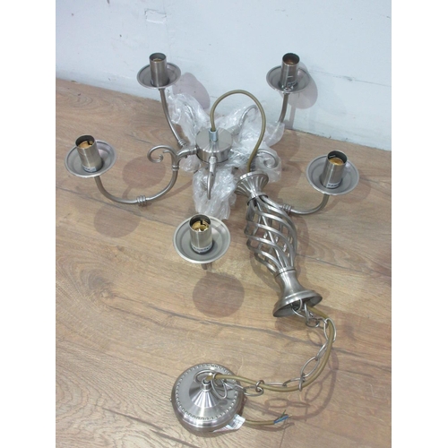 484A - A quantity of Light Fittings and Chandeliers including Laura Ashley chandelier and another.