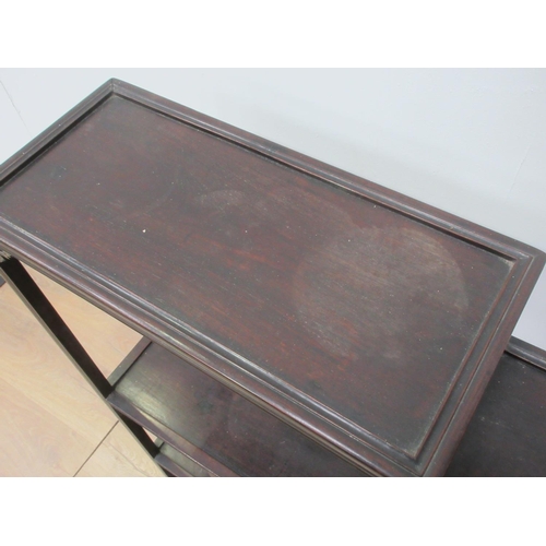 568 - An Oriental style hardwood multi-shelf Stand 3ft 8in H x 2ft 6in W.