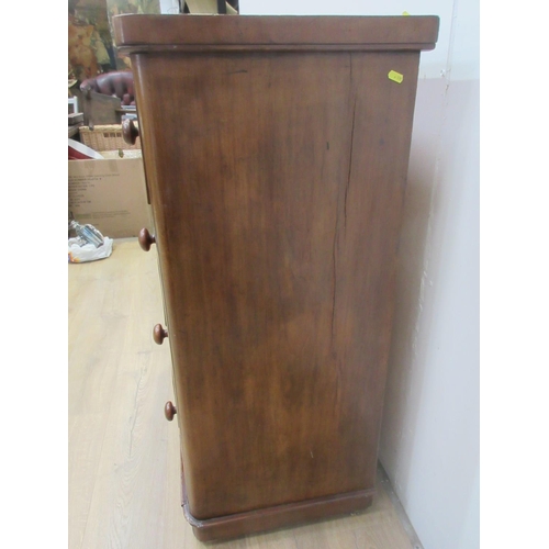 573 - A Victorian mahogany Chest of two short and three long drawers 3ft 2in W x 3ft 7in H.