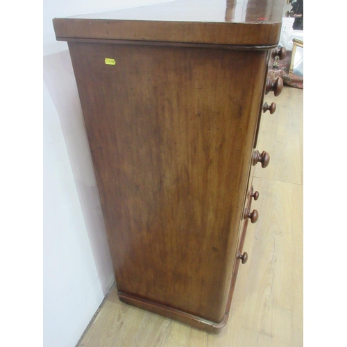 573 - A Victorian mahogany Chest of two short and three long drawers 3ft 2in W x 3ft 7in H.