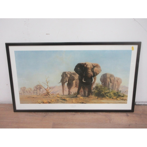 600 - After David Shepherd, two Rhinoceros in a landscape, colour reproduction, 5 1/2 x 10 1/2 in; and a s... 