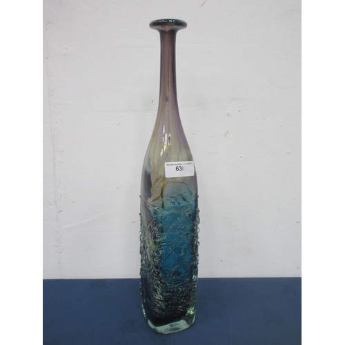 638 - A Mdina Glass Vase with long slender neck, 18in H.