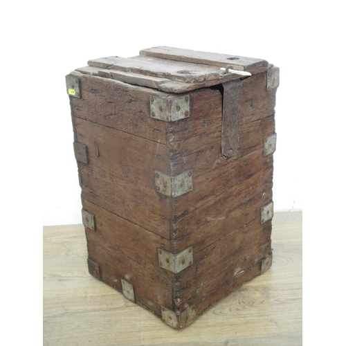 97 - A stoneware Barrel in a wooden crate, 22in H overall