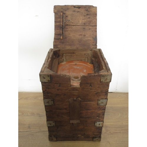 97 - A stoneware Barrel in a wooden crate, 22in H overall