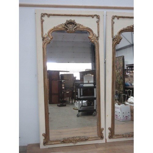 588 - A pair of large Wall Mirrors with raised gilt framing 7ft H x 3ft 5in W.