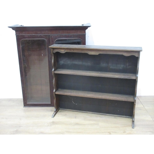 523 - A mahogany upper section of a Bookcase with pair of glazed doors 4ft 3in H and a Dresser Rack