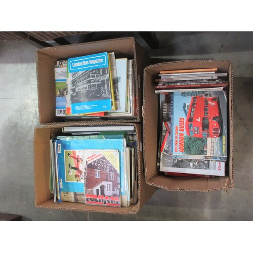 372 - Three boxes of Books and Magazines relating to buses and motoring