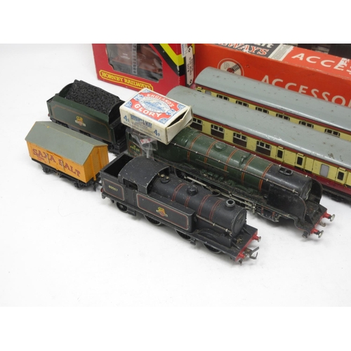 110 - An unboxed Hornby-Dublo 3-rail Duchess of Montrose A/F, an 0-6-2 Tank Locomotive, two BR Coaches, a ... 