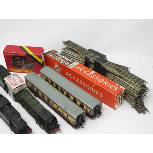 110 - An unboxed Hornby-Dublo 3-rail Duchess of Montrose A/F, an 0-6-2 Tank Locomotive, two BR Coaches, a ... 