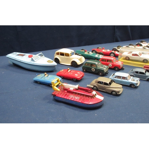 113 - A Sutcliffe tinplate Comet Speed Boat, a Triang Racing Car, two Marx electric Racing Cars, two Scale... 