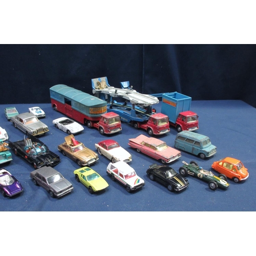 115 - A quantity of playworn Corgi and other diecast Vehicles including Car Transporter, Chipperfields Cir... 