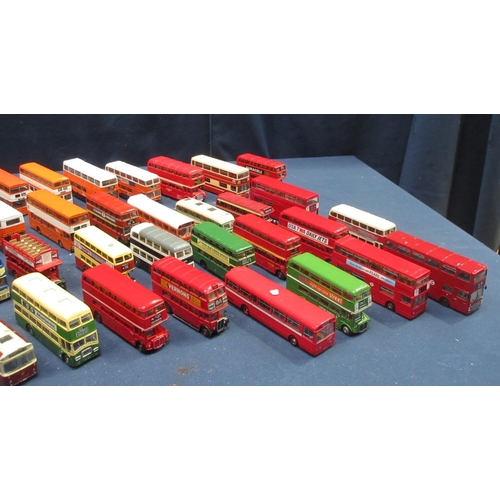 117 - A box of modern unboxed diecast Trams and Buses