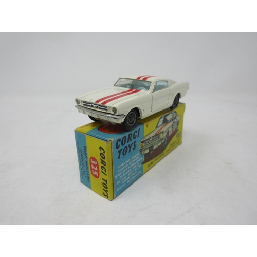 130 - A boxed Corgi Toys No.325 white Ford Mustang Fastback 2+2 Competition Model