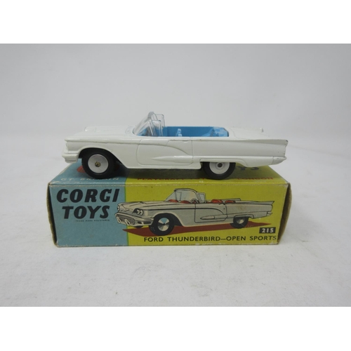 132 - A boxed Corgi Toys No.215 white Ford Thunderbird Open Sports