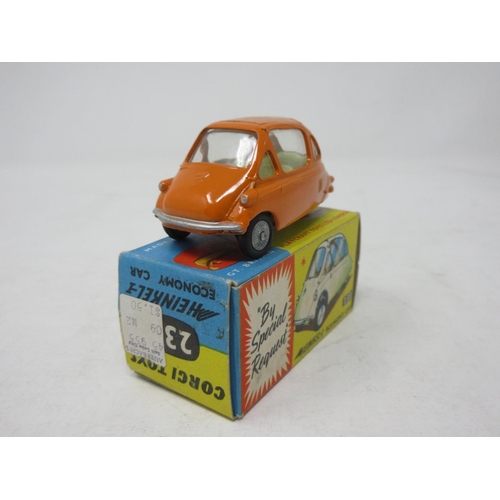 139 - A boxed Corgi Toys No.233 orange Heinkel Economy Car