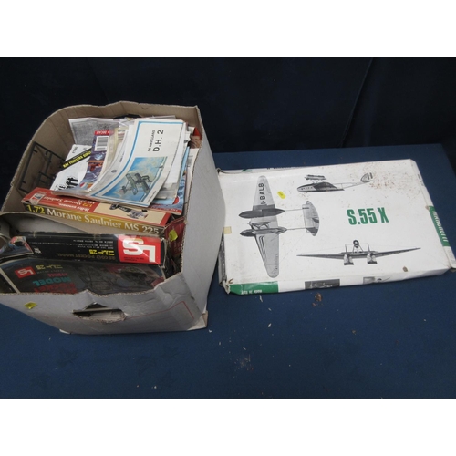 15 - Two boxes of plastic Kits including Airfix Crusader III, Italeri HS126, British Infantry, Matchbox H... 