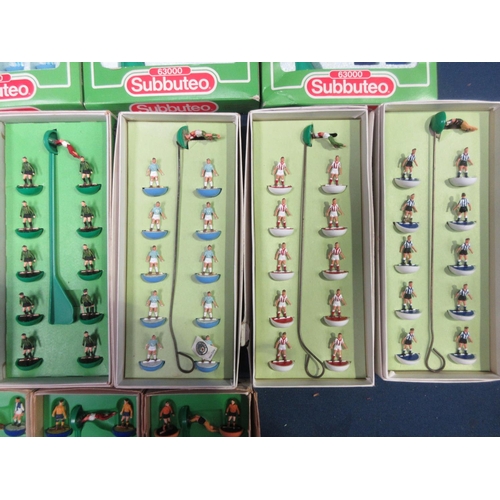 164 - Eleven 1960's Subbuteo boxed Teams including Blackpool, Leeds United, Manchester United, Sheffield W... 