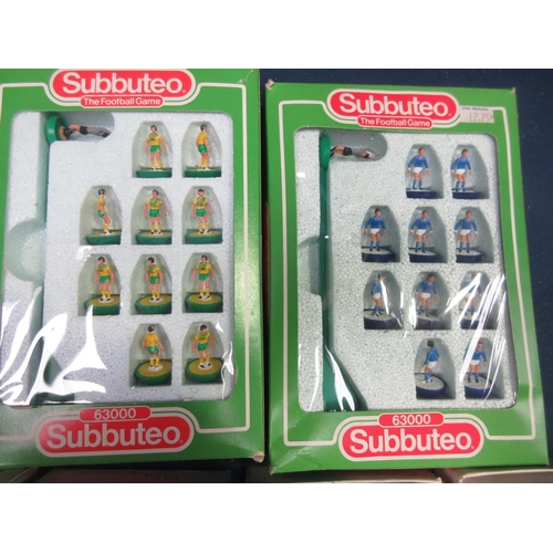 164 - Eleven 1960's Subbuteo boxed Teams including Blackpool, Leeds United, Manchester United, Sheffield W... 