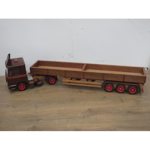 170 - A wooden scratch built model of a Man articulated Lorry by Richard Blizzard 4ft 10in L approx