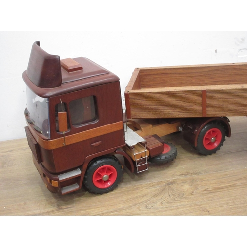 170 - A wooden scratch built model of a Man articulated Lorry by Richard Blizzard 4ft 10in L approx