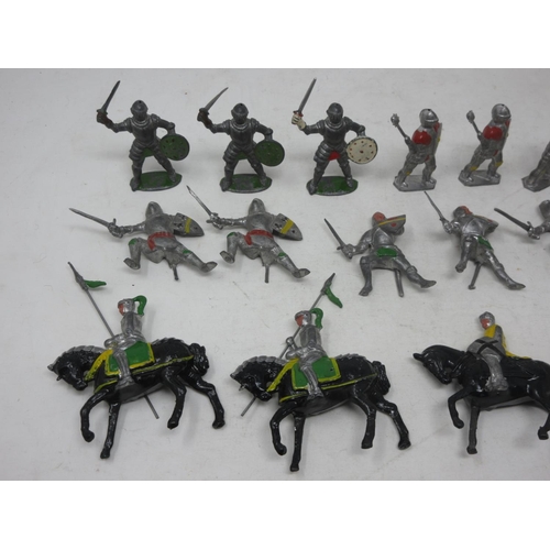 184 - A quantity of painted metal Sacul and other painted lead Figures of Knights