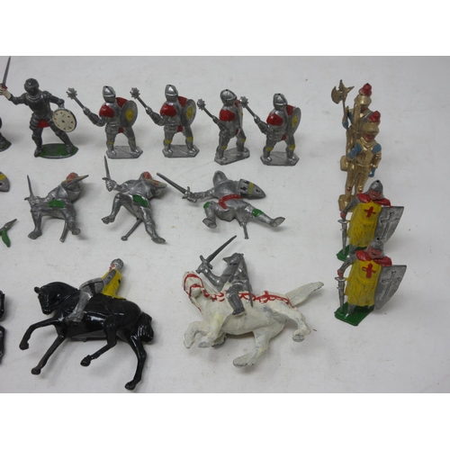 184 - A quantity of painted metal Sacul and other painted lead Figures of Knights