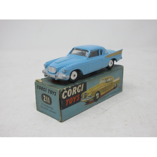 198 - A boxed Corgi Toys No.211 blue Studebaker Golden Hawk