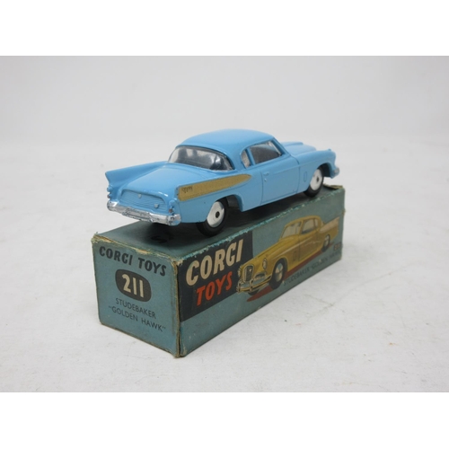 198 - A boxed Corgi Toys No.211 blue Studebaker Golden Hawk