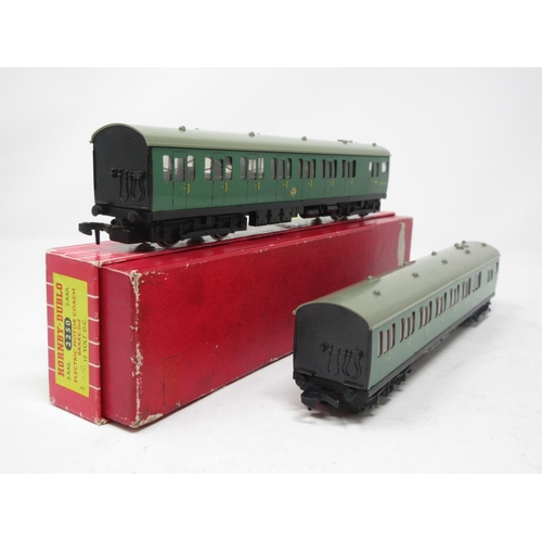 20 - A boxed Hornby Dublo No.2250 2-rail EMU with instructions and an unboxed Trailer Coach