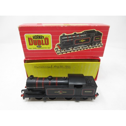 21 - A boxed Hornby Dublo No.2217 2-rail 0-6-2 Tank Locomotive in BR black livery