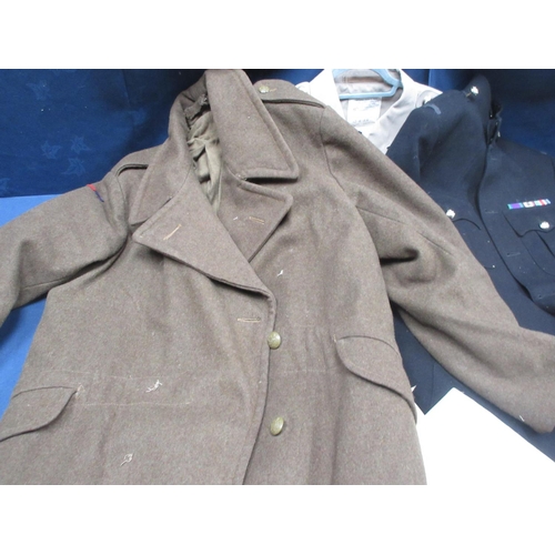 266 - Two British Army Dress Jackets, a Trench Coat and a camouflage Coat