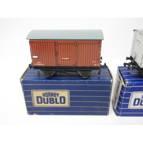 30 - Ten boxed Hornby Dublo 3-rail Wagons including B.R. Fish Van, B.R. Open Wagon, 'Royal Daylight' Tank... 