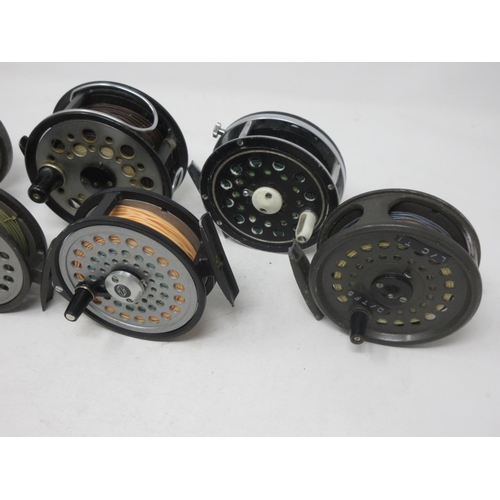 309 - Six Fly Reels including Sharpes 'The Gordon' 3 3/4in, J.W. Young and Sons 'Beaudex', Intrepid Gearfl... 