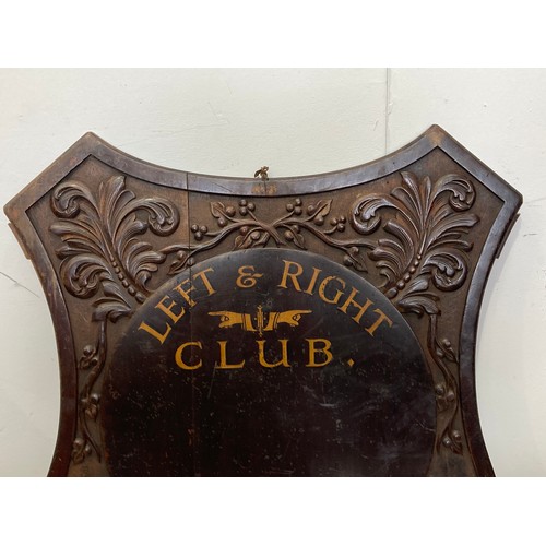 391 - A 19th Century mahogany Golf Club 'Left & Right' Sign with carved leafage, vine and pineapple frieze... 