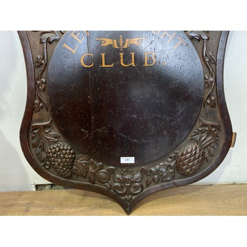 391 - A 19th Century mahogany Golf Club 'Left & Right' Sign with carved leafage, vine and pineapple frieze... 