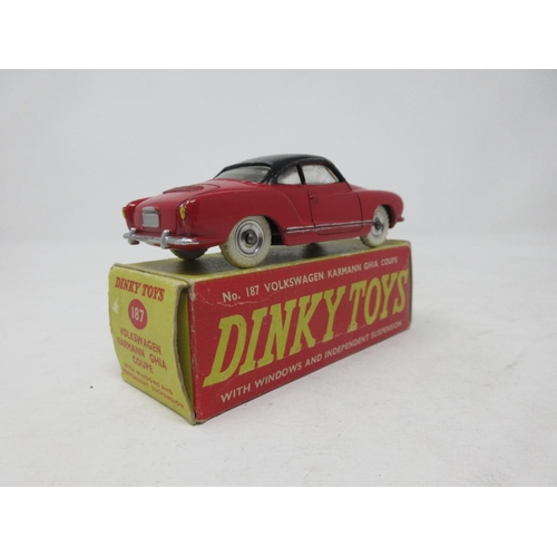 66 - A boxed Dinky Toys No.187 red VW Karmann Ghia Coupe